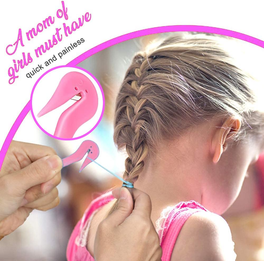 Pink band cutter used to remove a hair elastic